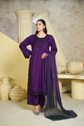 Bint e Libaas Royal Amethyst Daily Wear 3 Piece Kurta Set