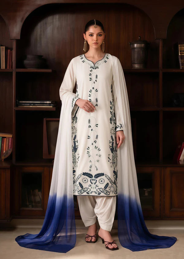 Bint e Libaas Luxury 3 Piece Linen Embroidered Suit