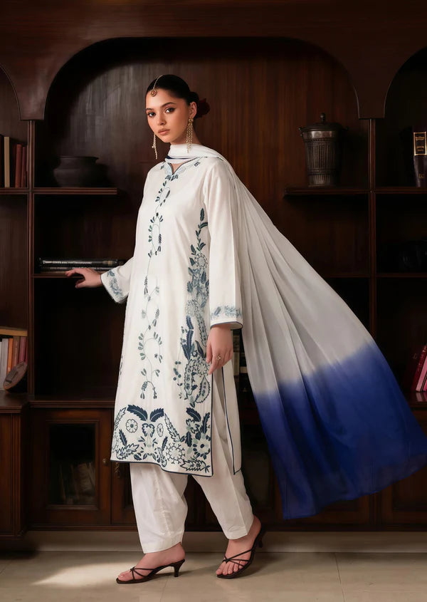 Bint e Libaas Luxury 3 Piece Linen Embroidered Suit