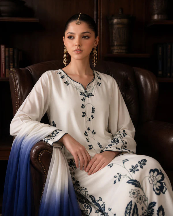Bint e Libaas Luxury 3 Piece Linen Embroidered Suit